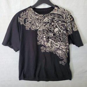 Xtreme Couture by Afflction Graphic T-Shirt Mens 2XL Skull Skeleton Angel Wings